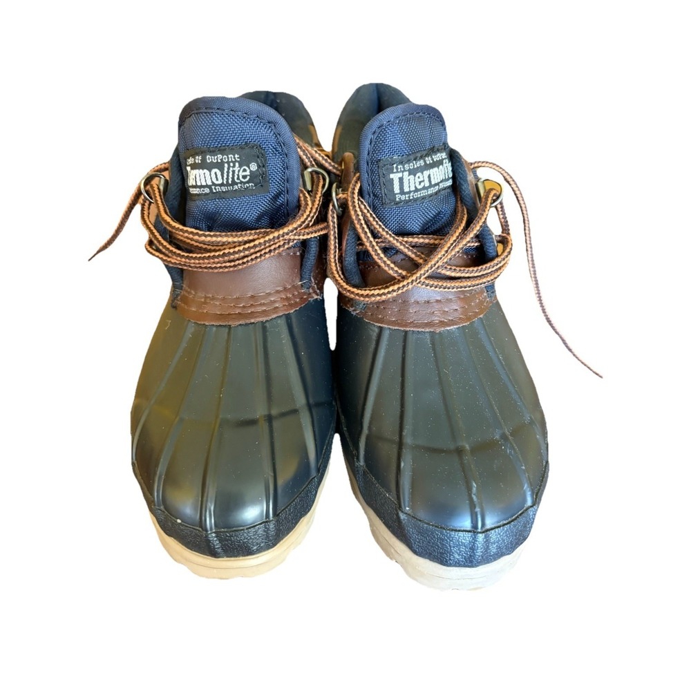 Colorado‎ Insulated Women's Lace-Up Duck Boots Navy/Brown Rubber Outsole 8M